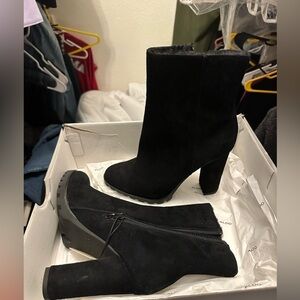 Aldo Black Heeled Suede Boots